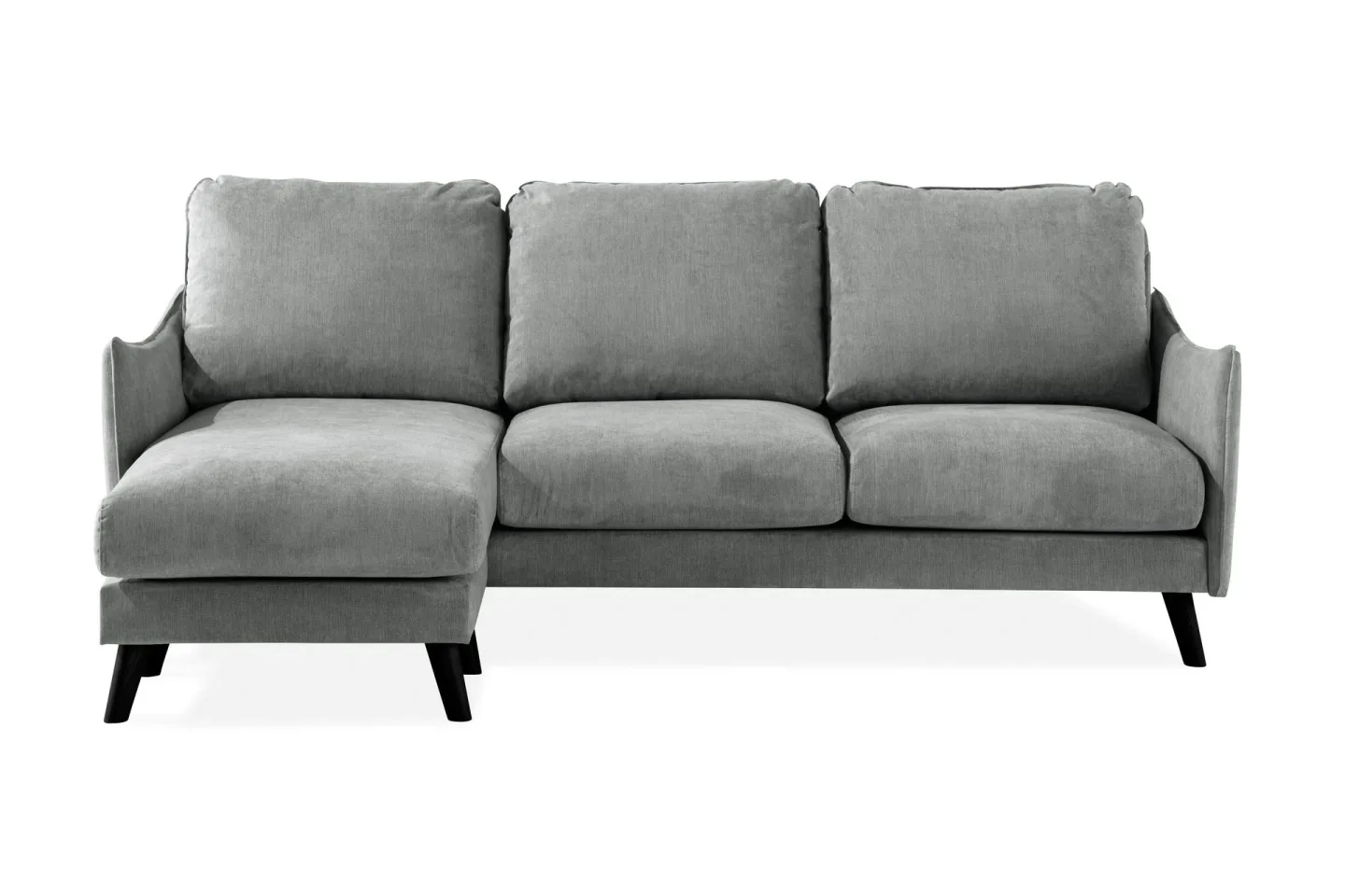 Trend Lyx 3-sits Vänstervänd L-formad Divansoffa i Tyg - Grå