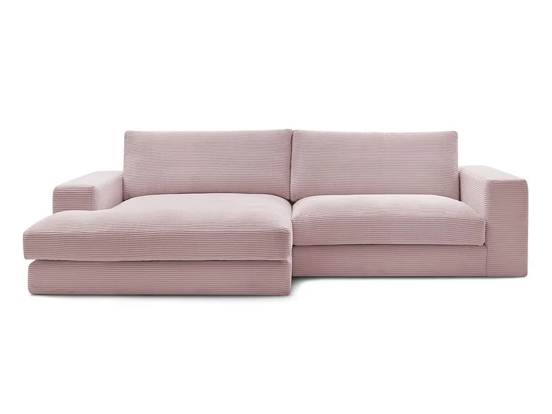 Ecksofa BOBOCHIC LEONARD Cord-Stoff violett