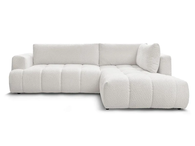 Ecksofa BOBOCHIC FUJI Boucle-Stoff weiss