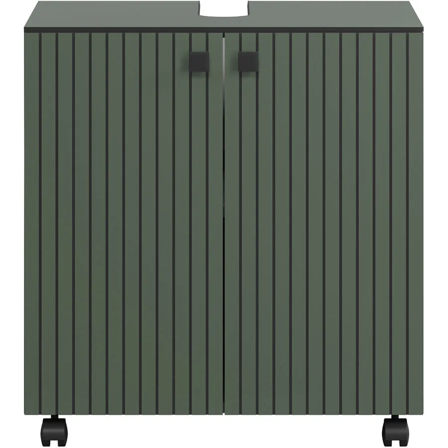 Waschbeckenunterschrank Garfield olivgrün Holzwerkstoff B 60 T 42 H 64 cm