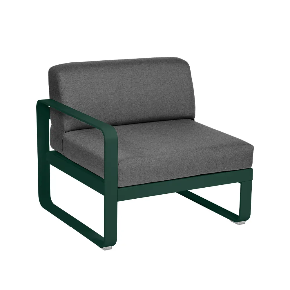 Fermob Bellevie Left modulsoffa Cedar green (grön), graphite grey dyna, 1-sits