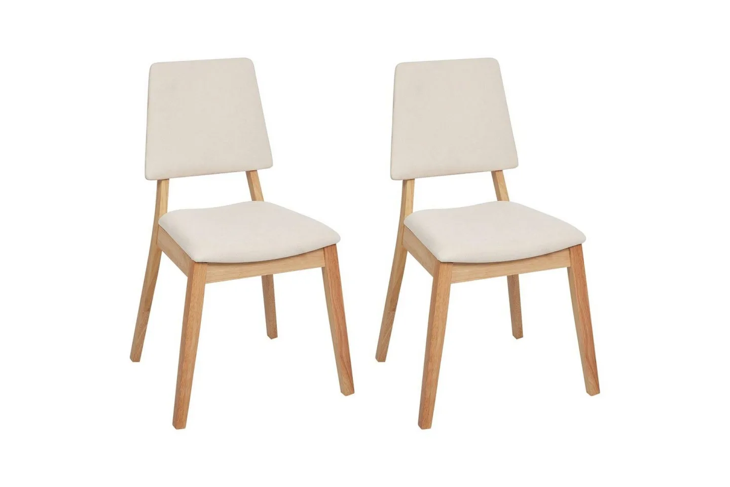 Set med 2 matstolar Merrill - Ljus trä, beige