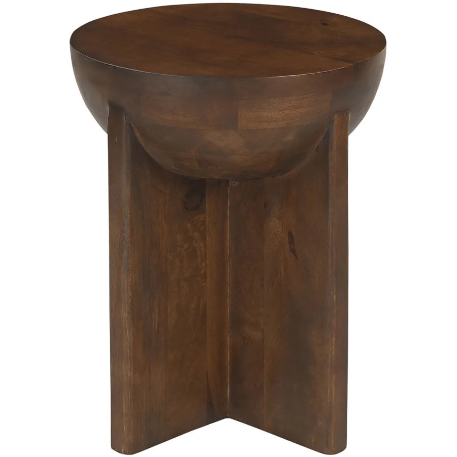 Beistelltisch Rondo braun Mangoholz massiv B 40 H 50 cm