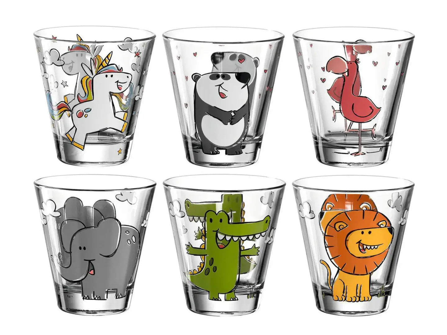 Alltron Trinkglas Für Kinder Bambini Tiermotiv 215 ml, 6 Stück Transparent | Schubiger Möbel