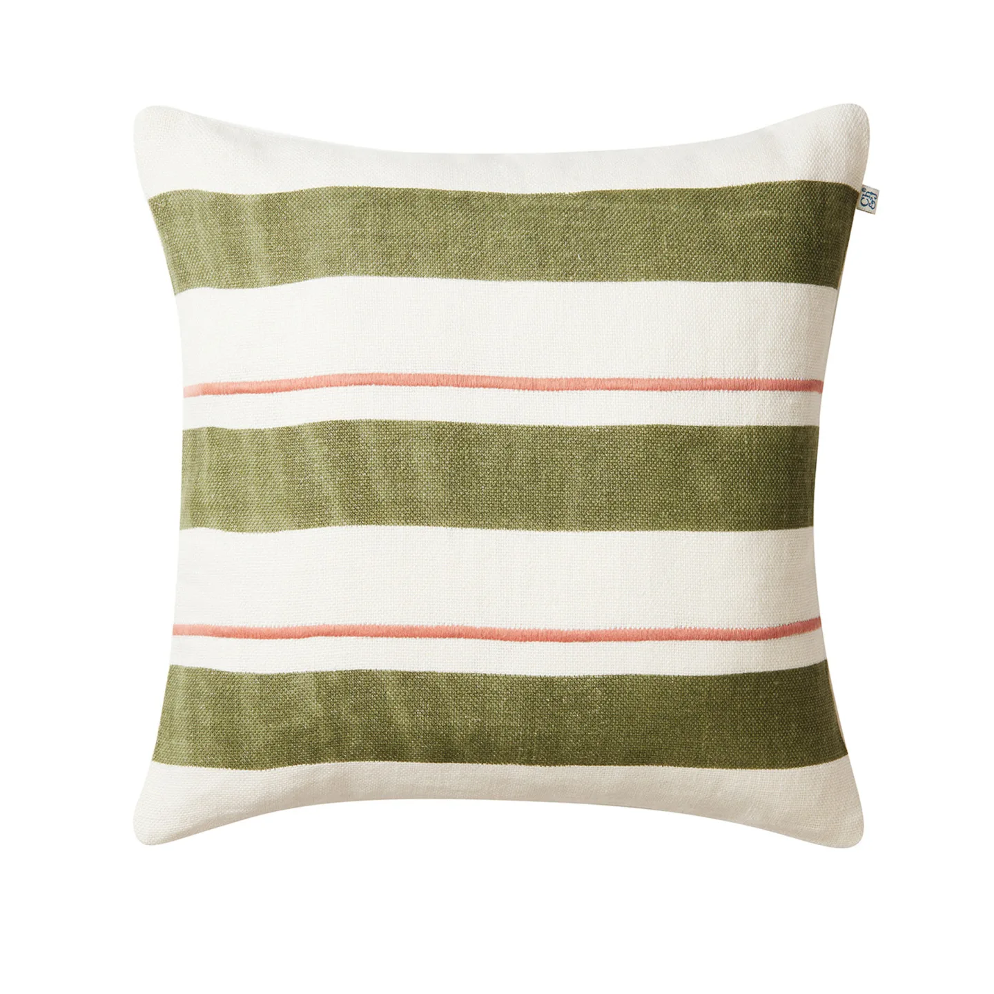 Chhatwal & Jonsson - Kuddfodral linne assam cactus green rose 50x50 cm - Prydnadskuddar och kuddfodral - Stig Jonsson - Rosa,Grön - Textilmaterial