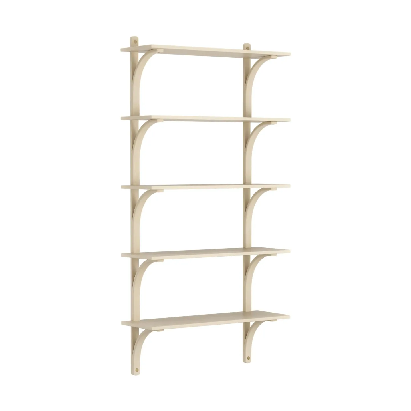 Swedese Levi Regal 5 Fachboden Naturlackierte Esche-Messing, 90 cm