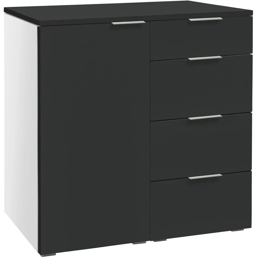 Hasena Kommode Jenni weiss/anthracit MDF B 90 H 85 cm