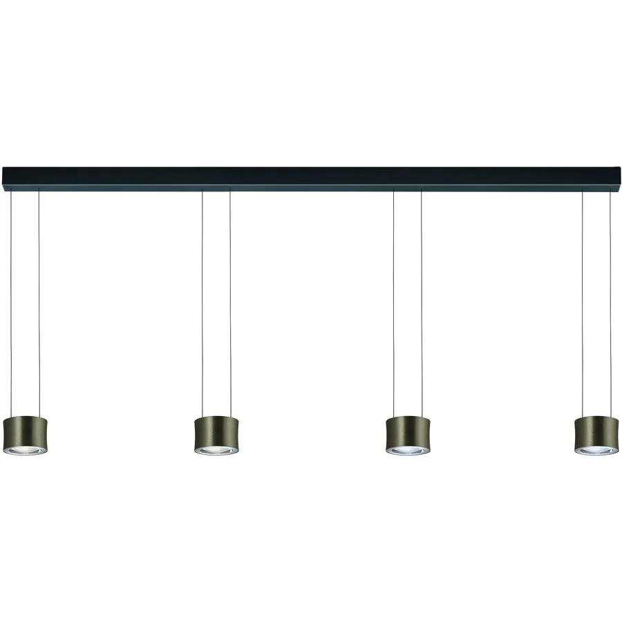 Designer-Pendellampe Bankamp Impulse Bronze 4-flammig vertical flex - LED - Lichtfarbe: Extra warmweiss - Material: Glas/Stahl/Aluminium -