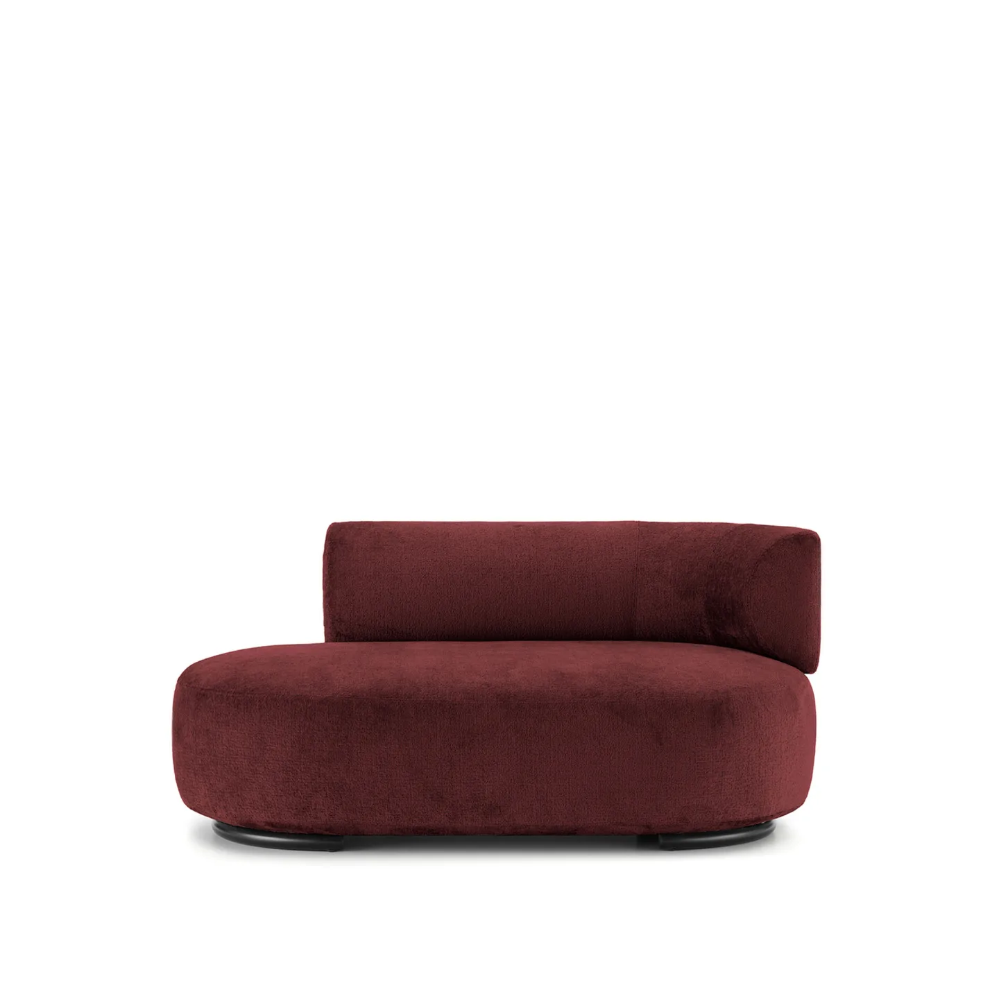 Kartell - K-Waiting Ottoman Right Backrest Chenille Burgundy - Soffor - Rodolfo Dordoni - Röd - Metall/Textilmaterial/Plast