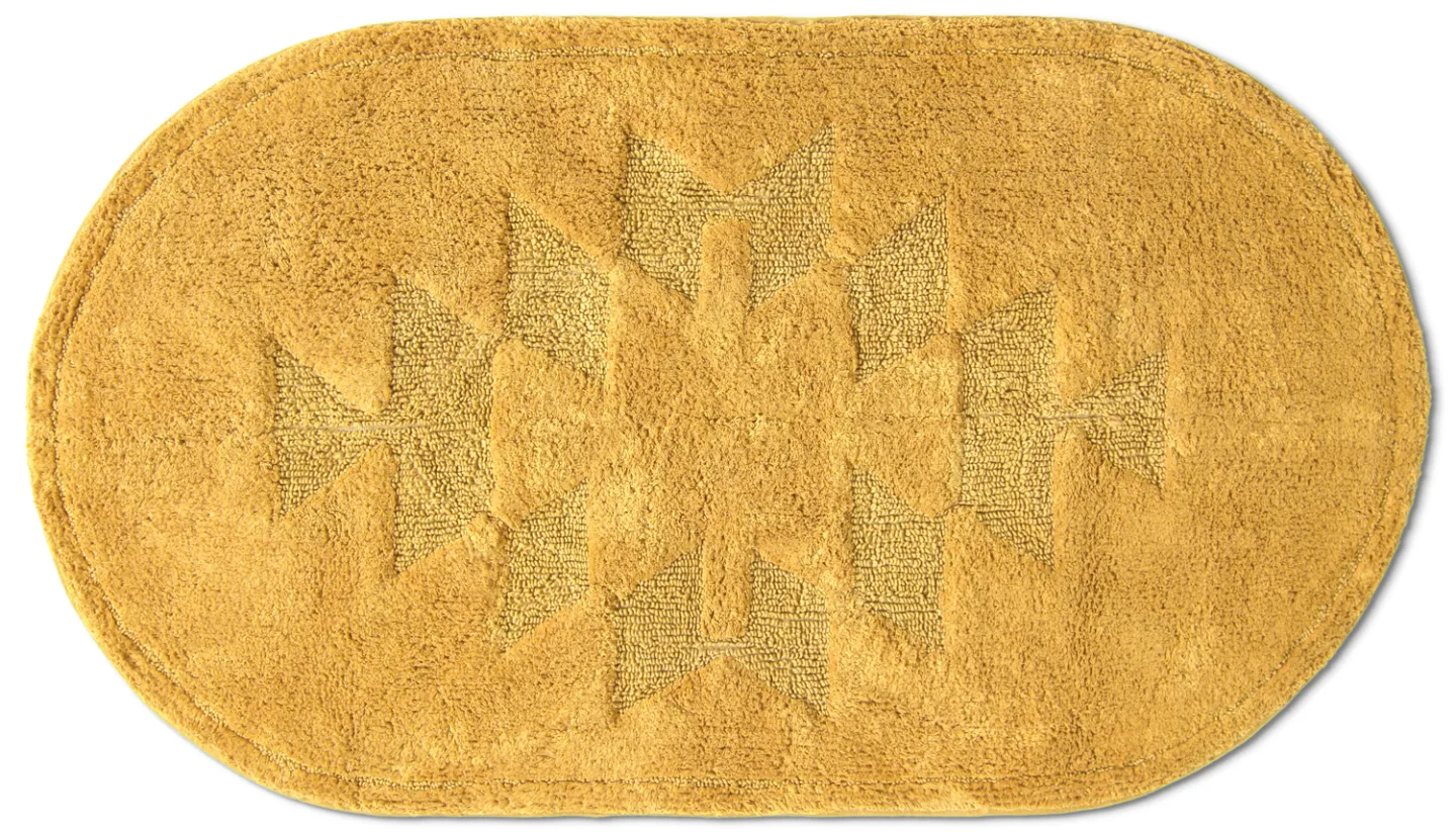 Oval baderomsmatte - Gertie (gul) (Størrelse: 80 x 140 cm)
