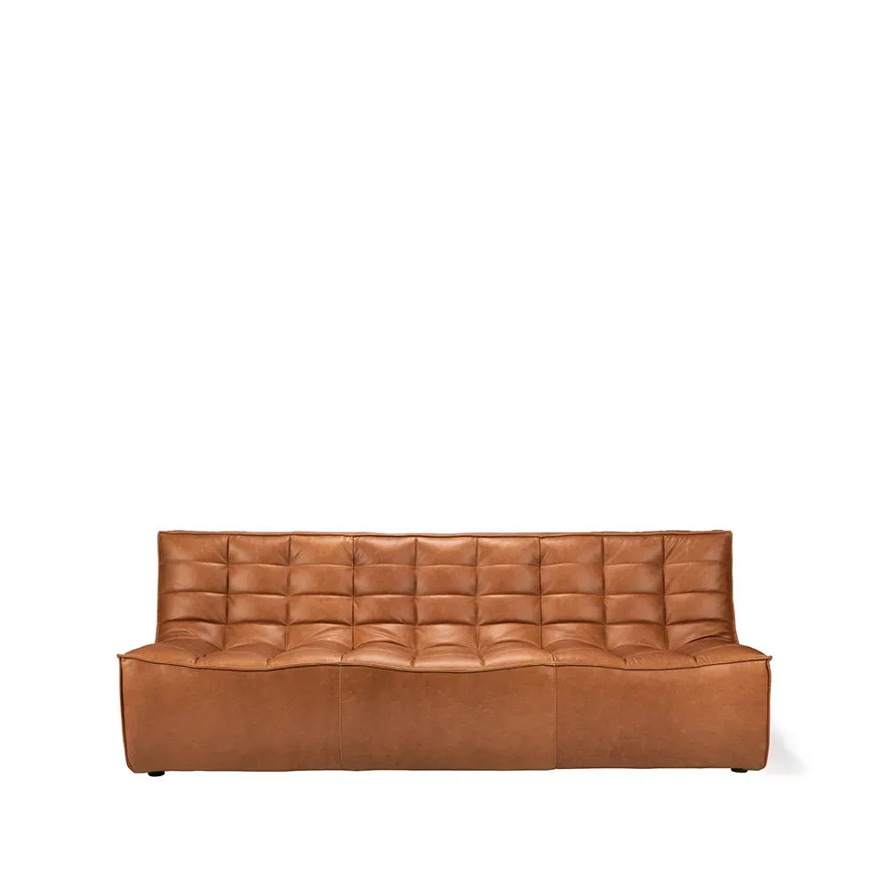 Ethnicraft N701 Sofa 3-Sitz Läder old saddle