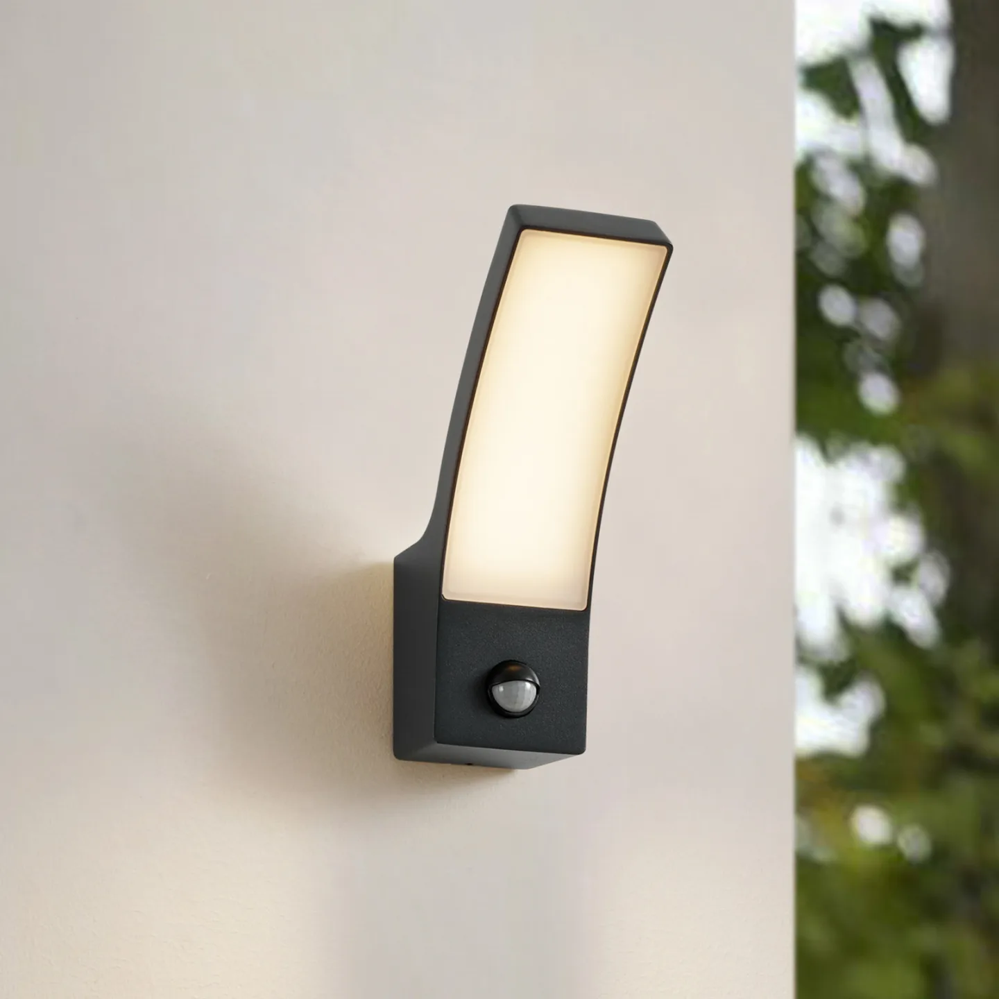 Ilvita LED Außenwandleuchte w/Sensor Anthracite - Lindby - Balkon - Modern - Aluminium - Einflammig