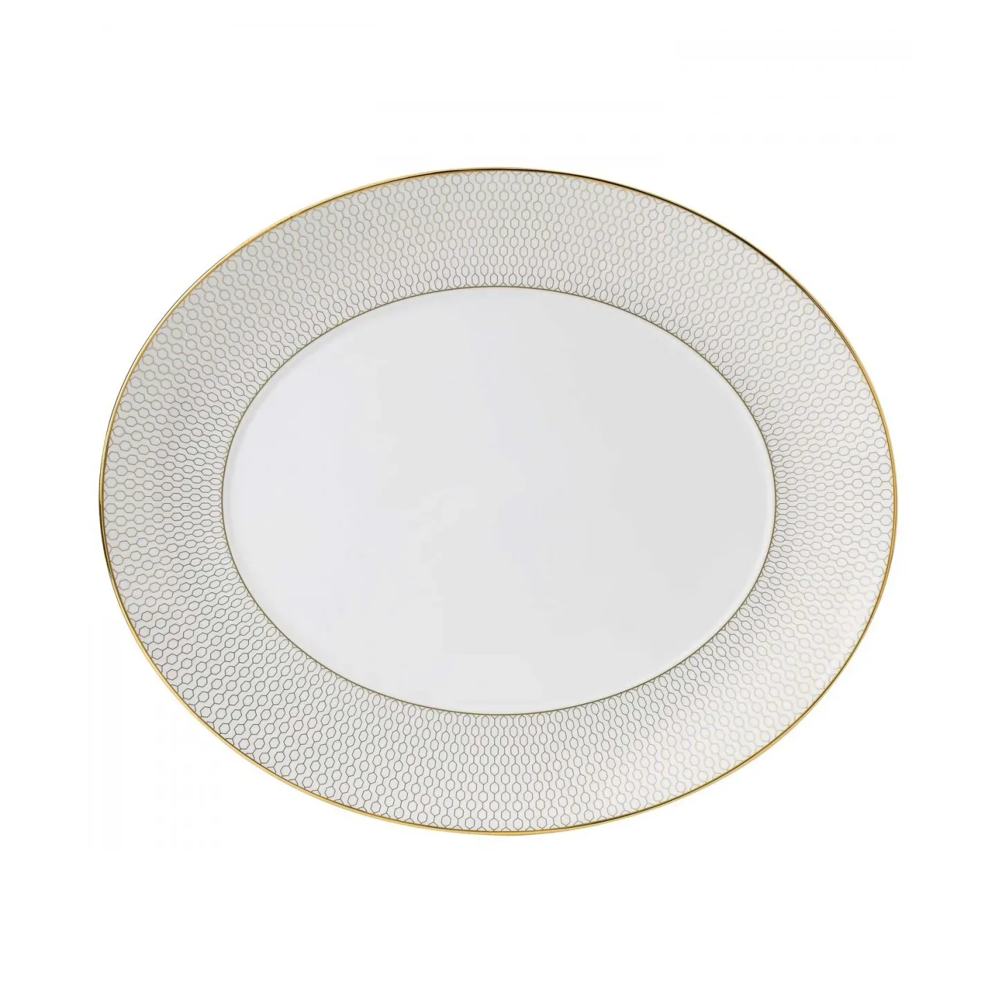 Wedgwood Arris ovaler Servierteller Weiß