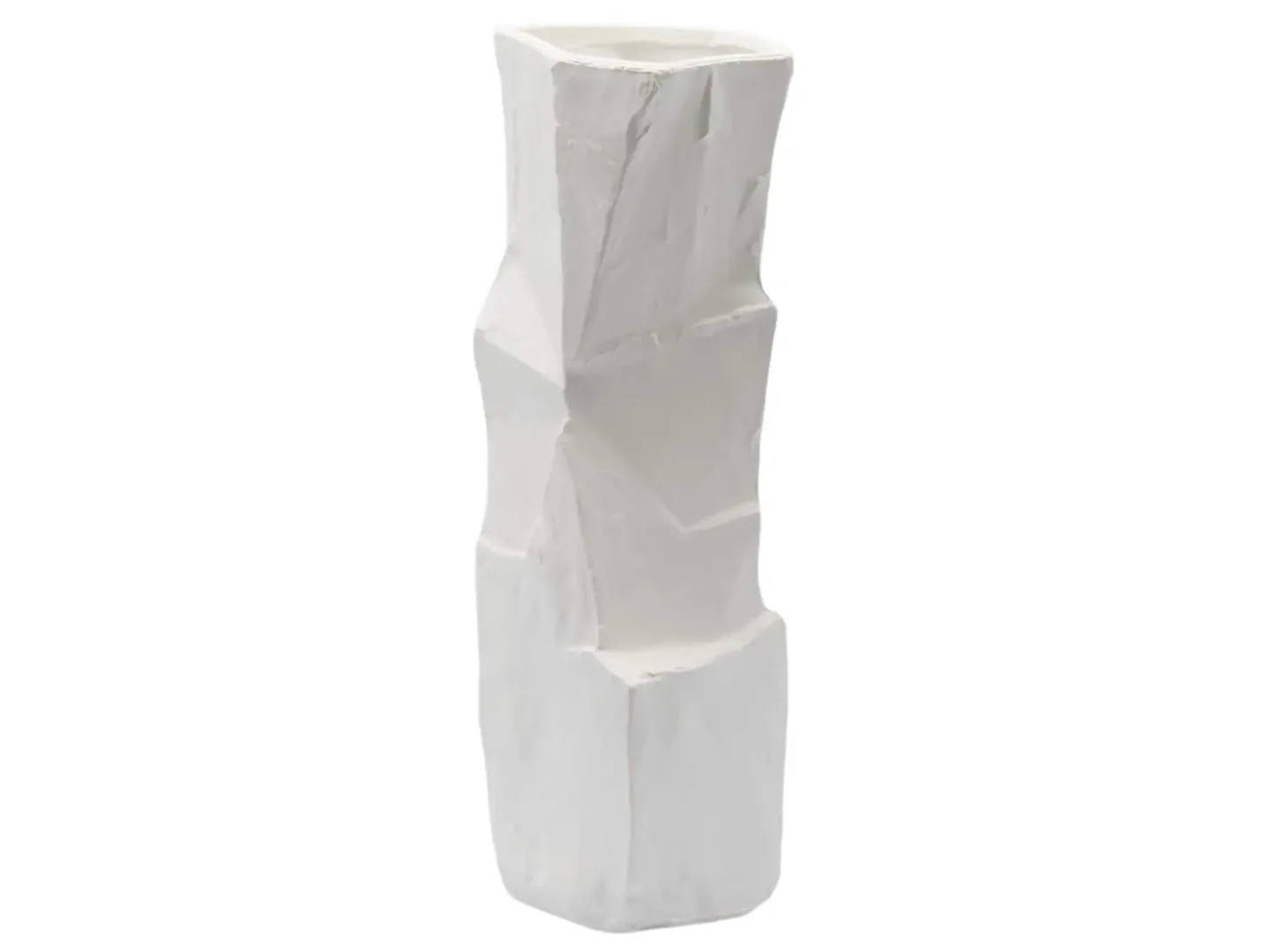 Edg Vase Kantig Matt Weiss H: 41 cm | Schubiger Möbel