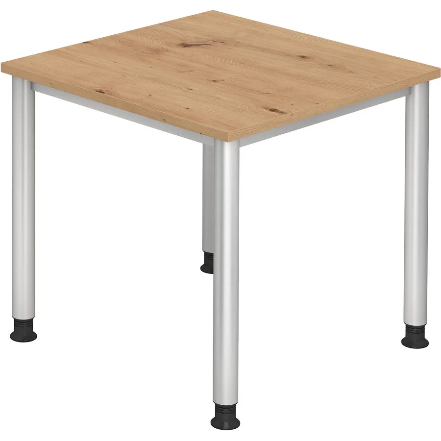 Schreibtisch Office Asteiche Holzwerkstoff Höhenverstellbar B 80 T 80 cm