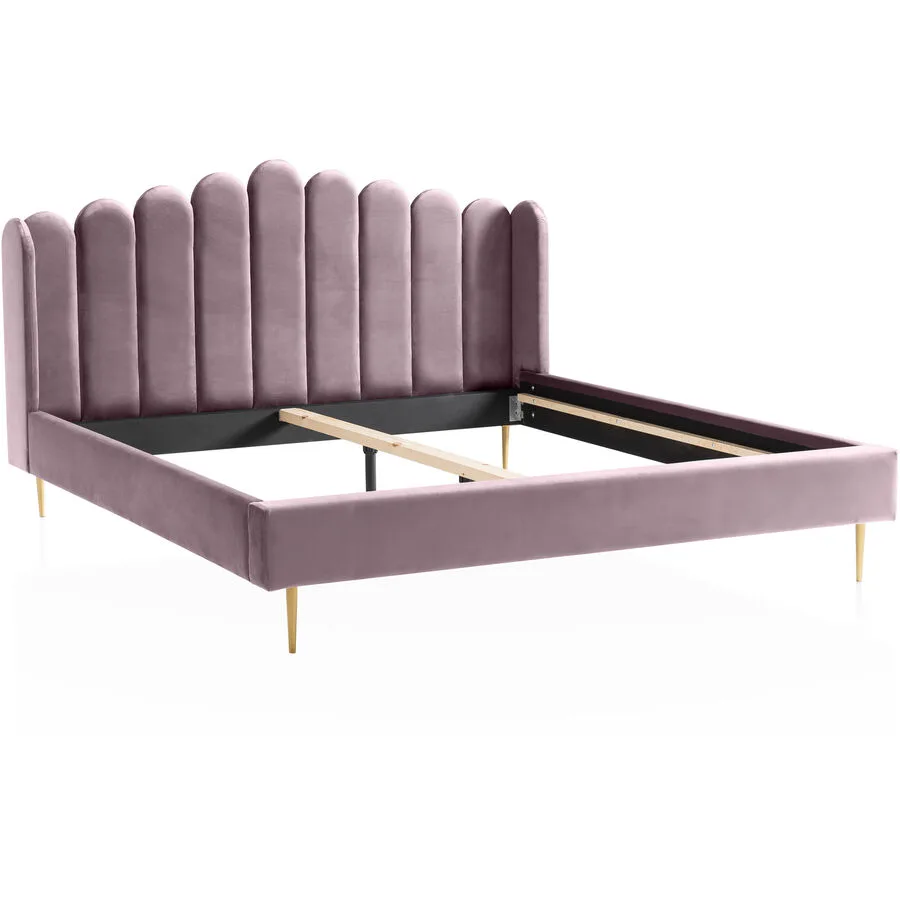 Bett Sergio Lavender Samt 140 x 200 cm