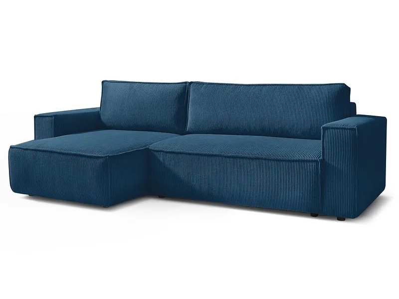 Ecksofa BOBOCHIC NIHAD Cord-Stoff dunkelblau