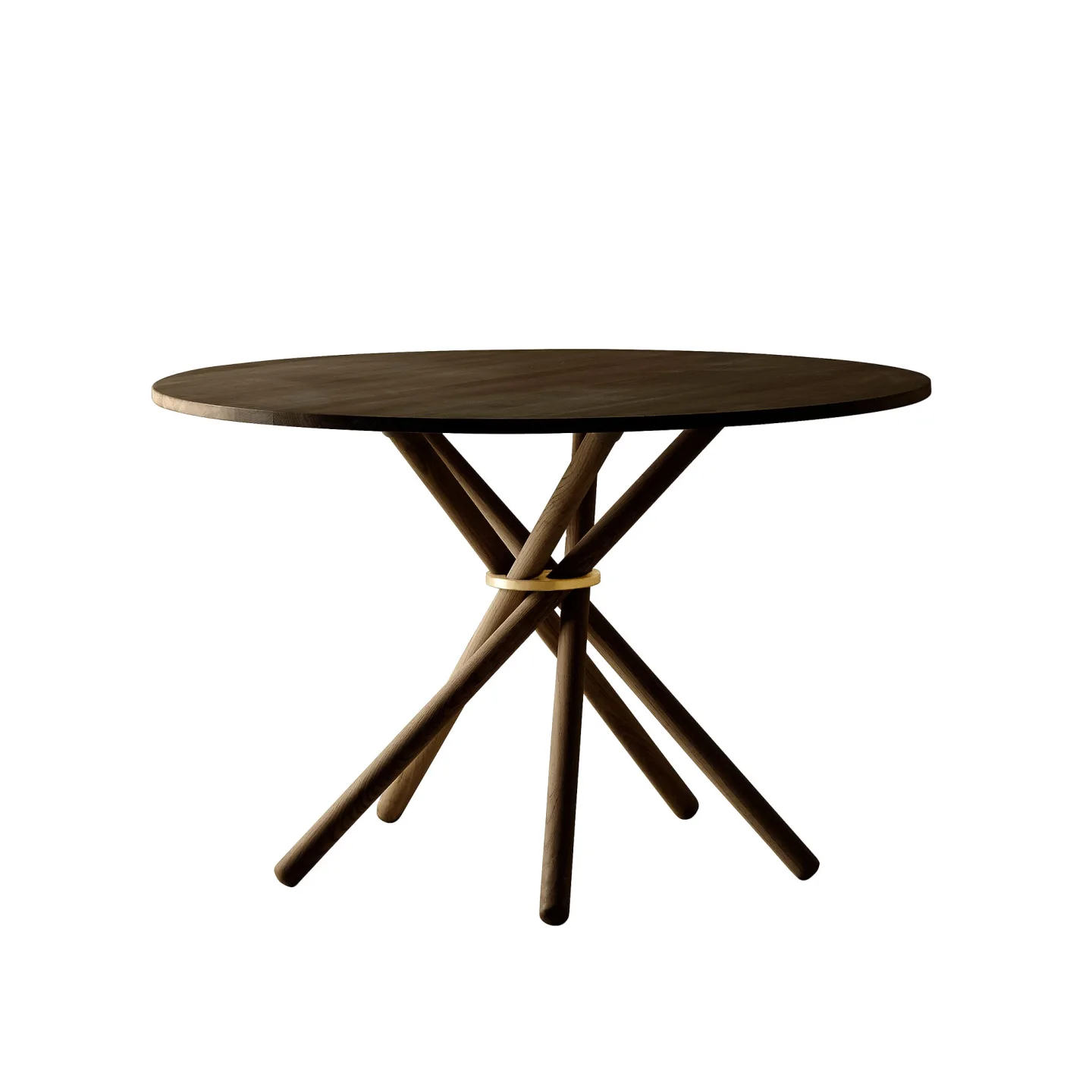 Eberhart Furniture - Hector 120 Dining Table / Oak Dark / Brass - Matbord - Träfärgad - Metall/Trä
