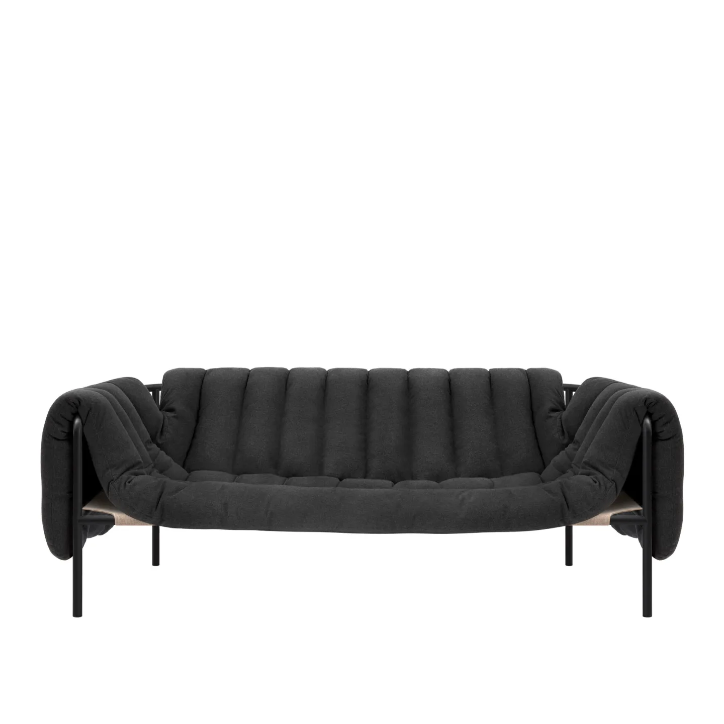 HEM - Puffy 2.5-seater Sofa Anthracite/Black Grey - Soffor - Flerfärgad - Bomull/Naturmaterial/Metall/Textilmaterial/Plast