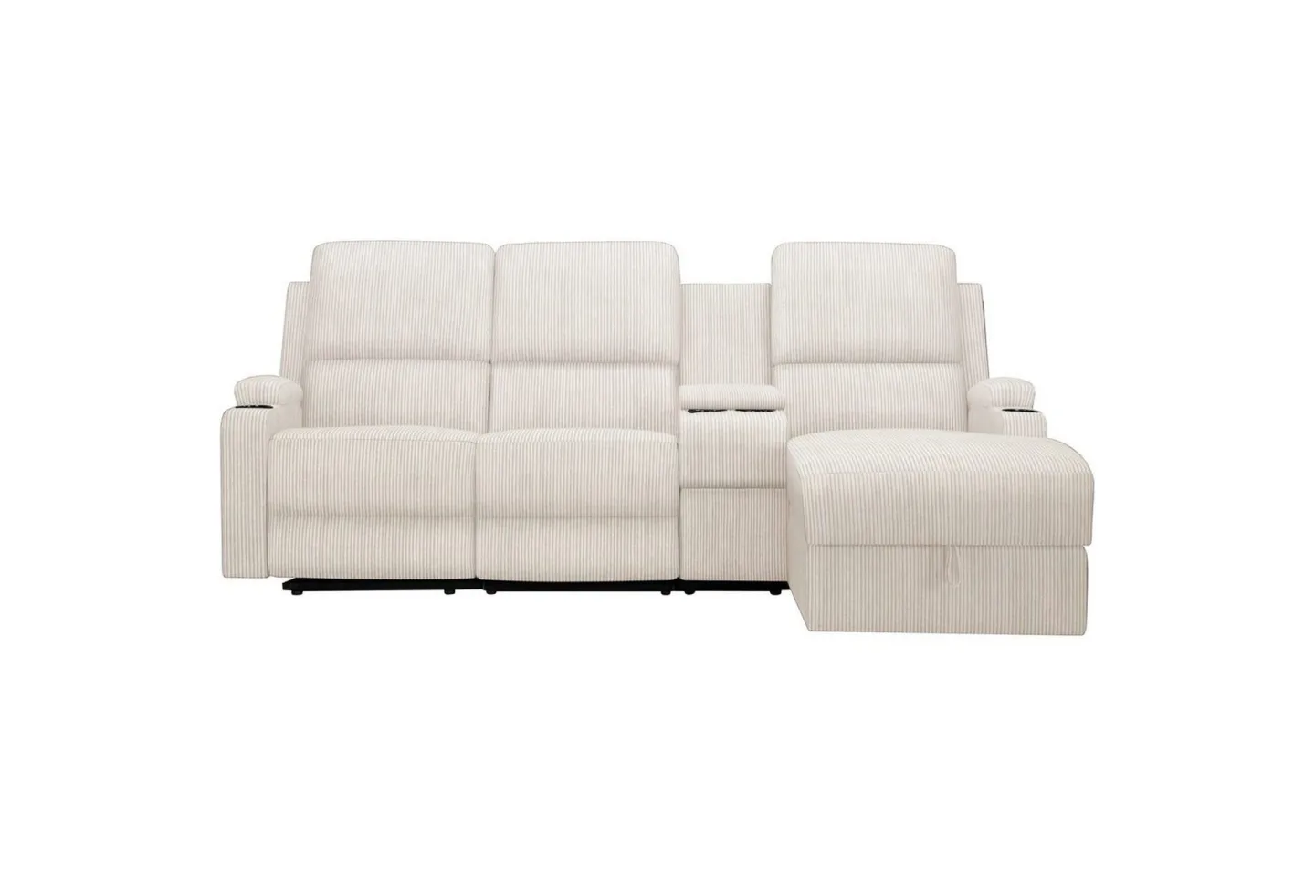 Reclinersoffa med hörn Loft24 Dallas Reclinersoffa 3-sits Vit Höger -