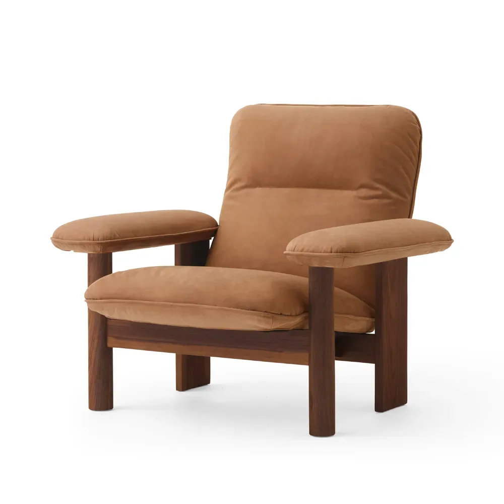 Audo Copenhagen Brasilia Sessel Walnut-Dunes camel leather 21004