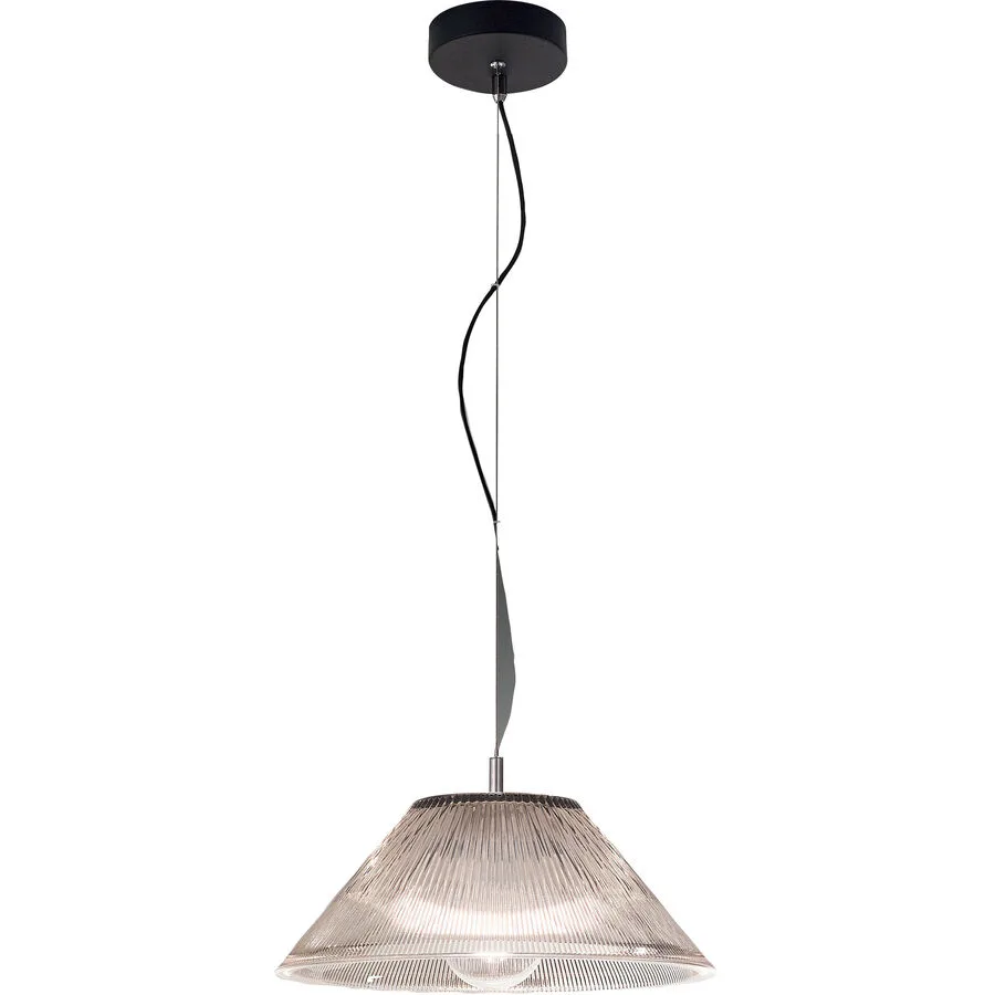 Pendellampe Dindra Grau Glas/Metall 15.5 cm Höhenverstellbar (manuell) - Material: Metall/Glas