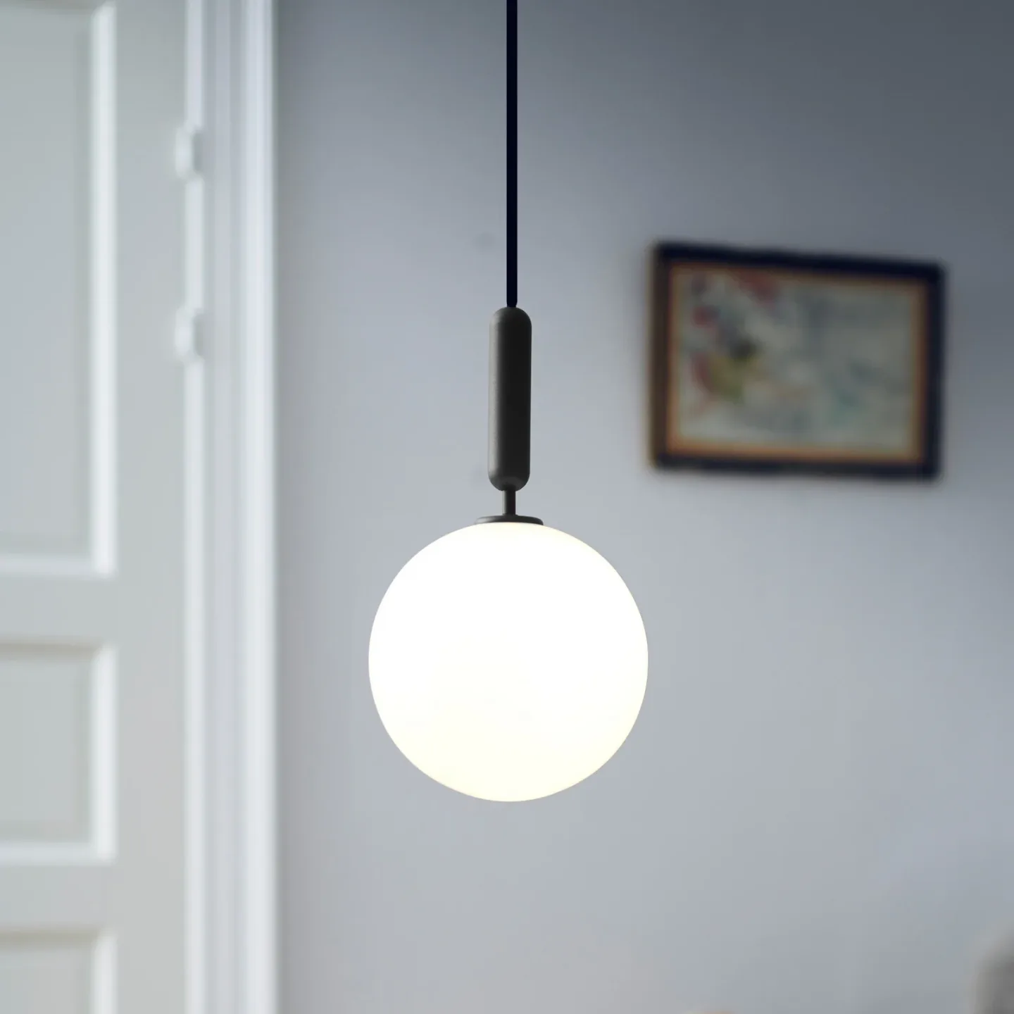 Miira 1 Taklampa Large Rock Grey/Opal White - Nuura Miira 1 Large Nuura Aps - Vardagsrum - Design - Glas - Klot