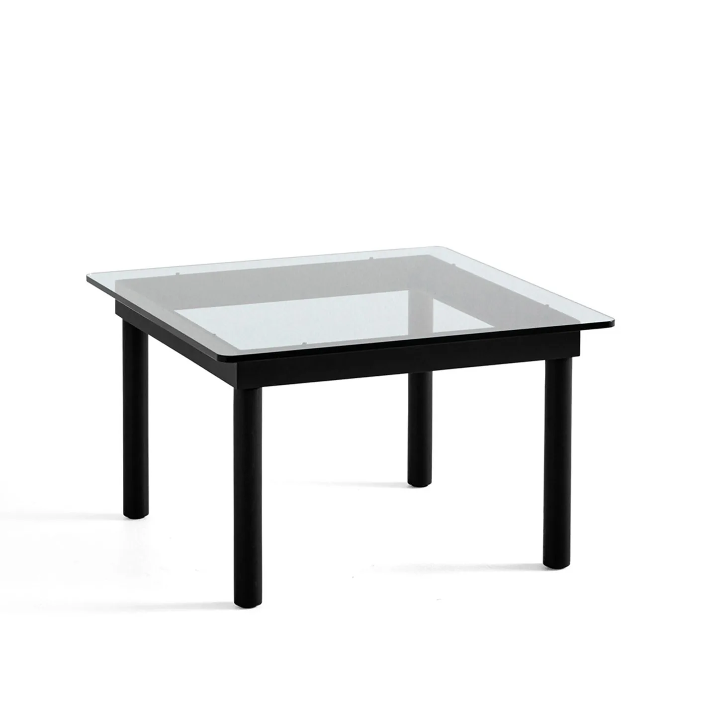 HAY - Kofi Black Water-Based Lacquered Oak Frame W. Clear Glass Tabletop 60X60 - Soffbord - Martin Solem - Svart - Glas/Trä
