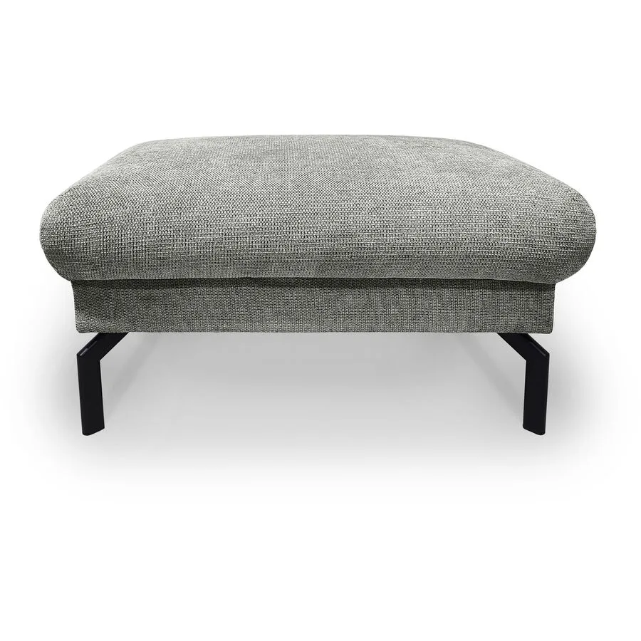 Hocker Gomero Kieselgrau, Schwarz Stoff, Metall H 46 B 90 cm