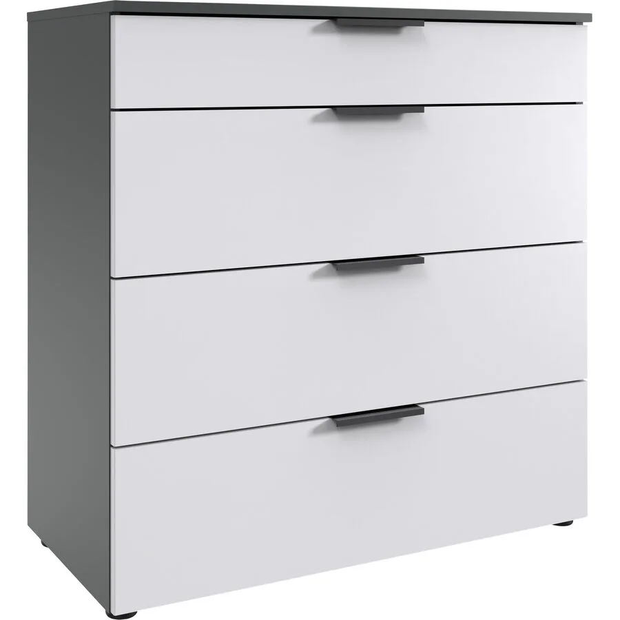 Kommode Sanko Weiss/graphit Holzwerkstoff B 81 H 84 cm