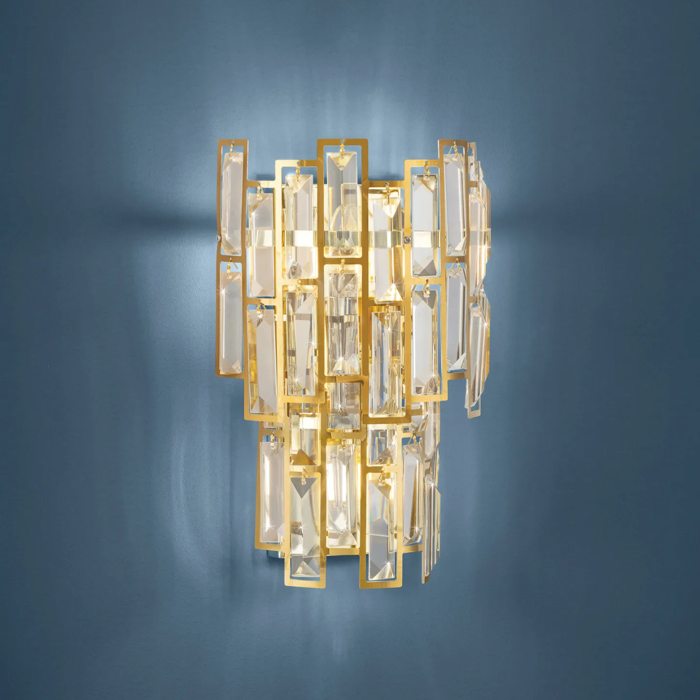 Calmeilles vägglampa, mässing, 33 cm glas – Stars of Light - Vardagsrum - Med flera ljuskällor
