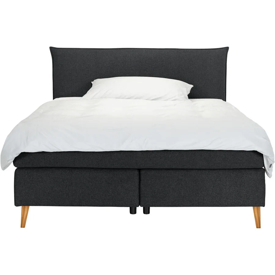 MyDeal Boxspringbett Ron anthrazit Polyester 180 x 200 cm