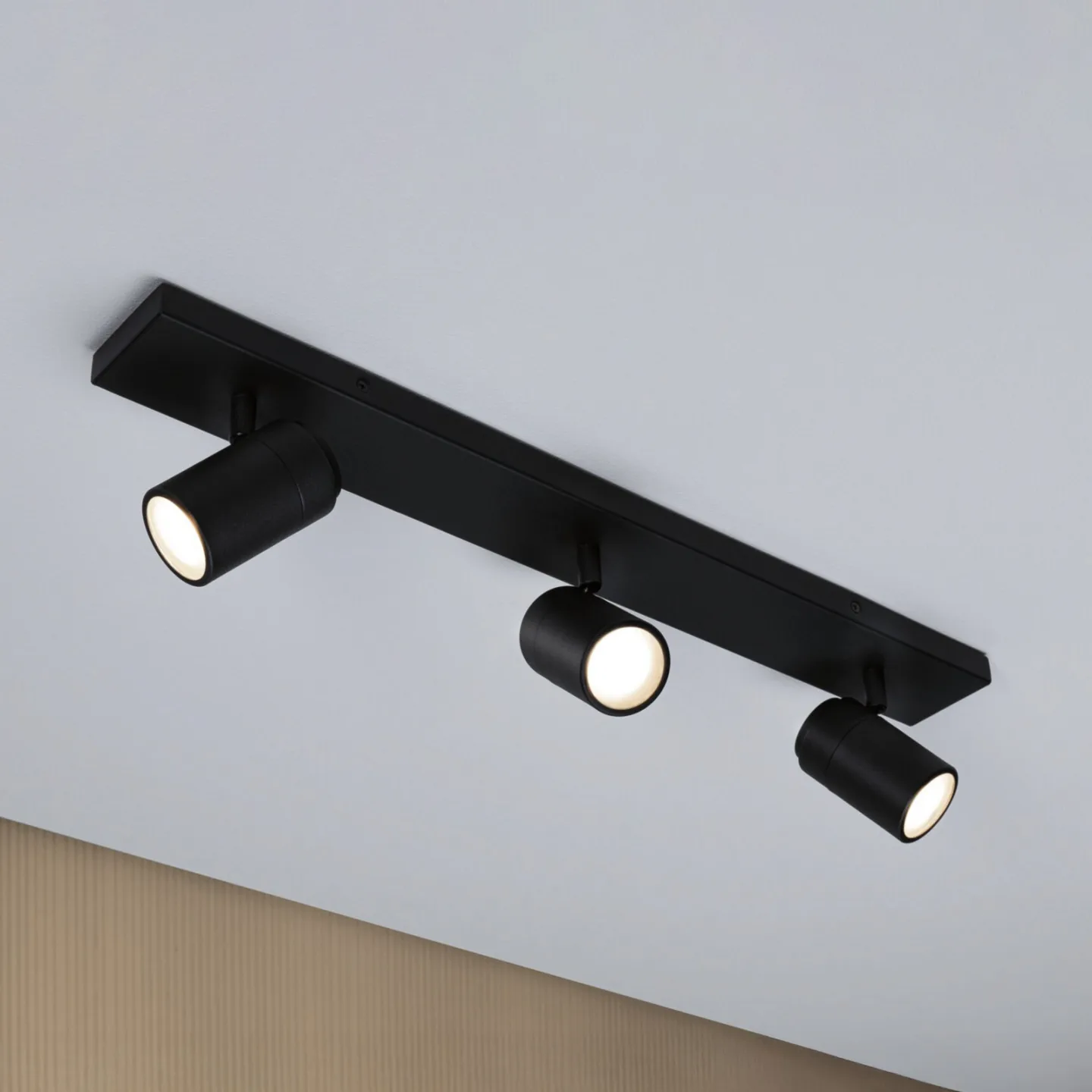 Zyli 3 Deckenleuchte IP44 Long Dim. Matt Schwarz - Paulmann - Badezimmer - Modern - Metall - Mehrflammig