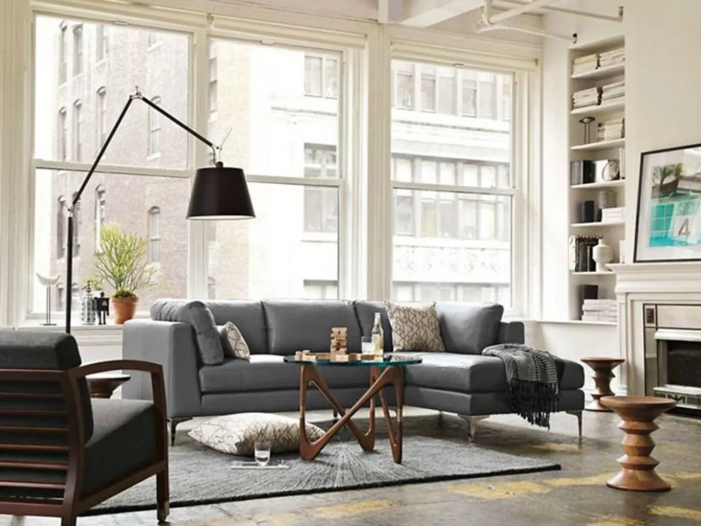 Tolomeo Mega Stehlampe Ø36, satin/schwarz, dim. - Artemide - Wohnzimmer - Aluminium