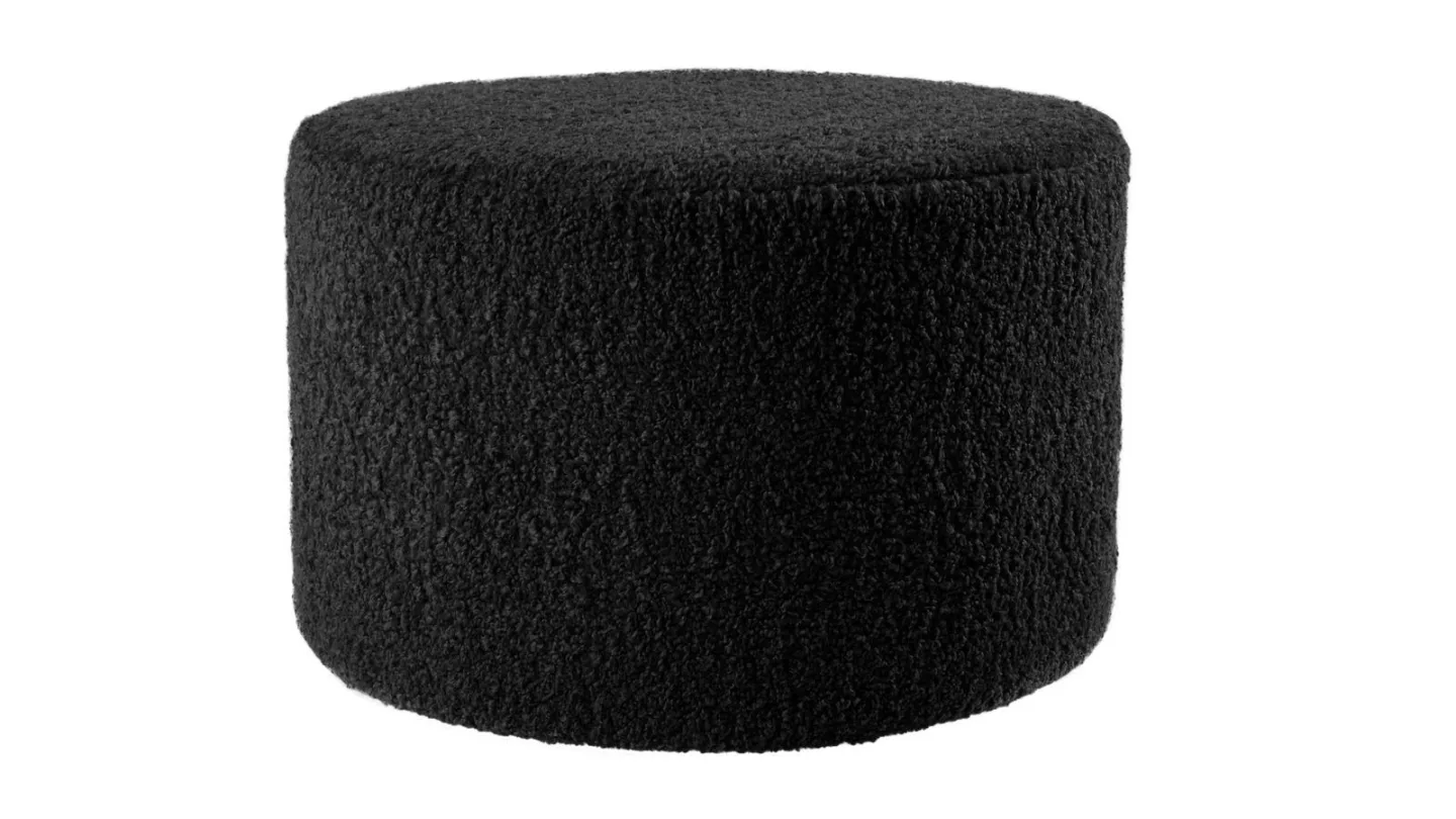 House Puff 55 cm Rund Teddy - Svart