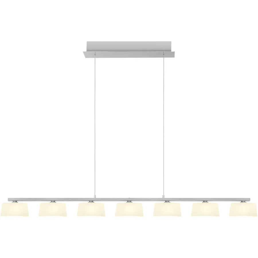 Pendellampe View Silber Aluminium/Eisen 117 cm - Farbe: Aluminium matt - LED - Lichtfarbe: Warmweiss - LED Energiesparlampen