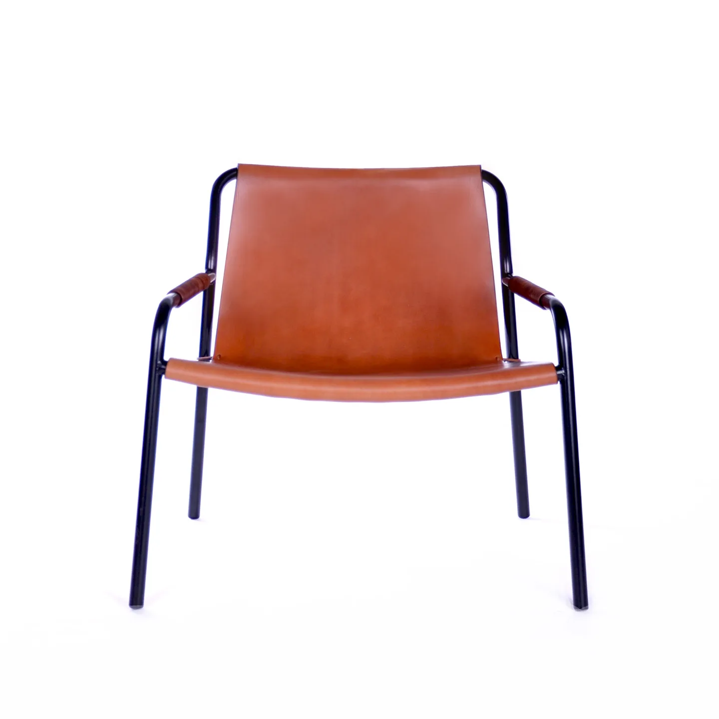 OX Denmarq - September Chair, Black Steel Frame, Leather: Cognac - Fåtöljer - Dennis Marquart - Brun - Läder/Metall