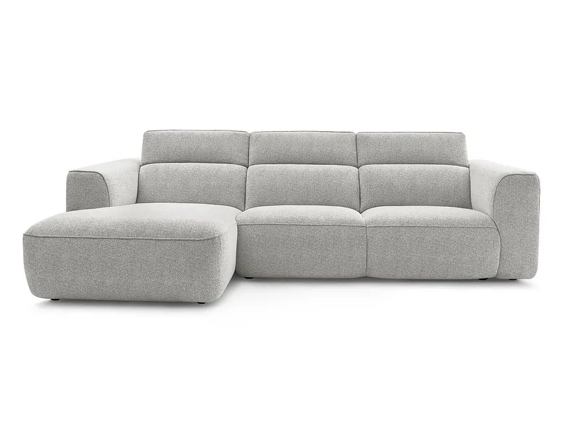 Ecksofa BOBOCHIC WILLIAM Stoff chiniert weiss