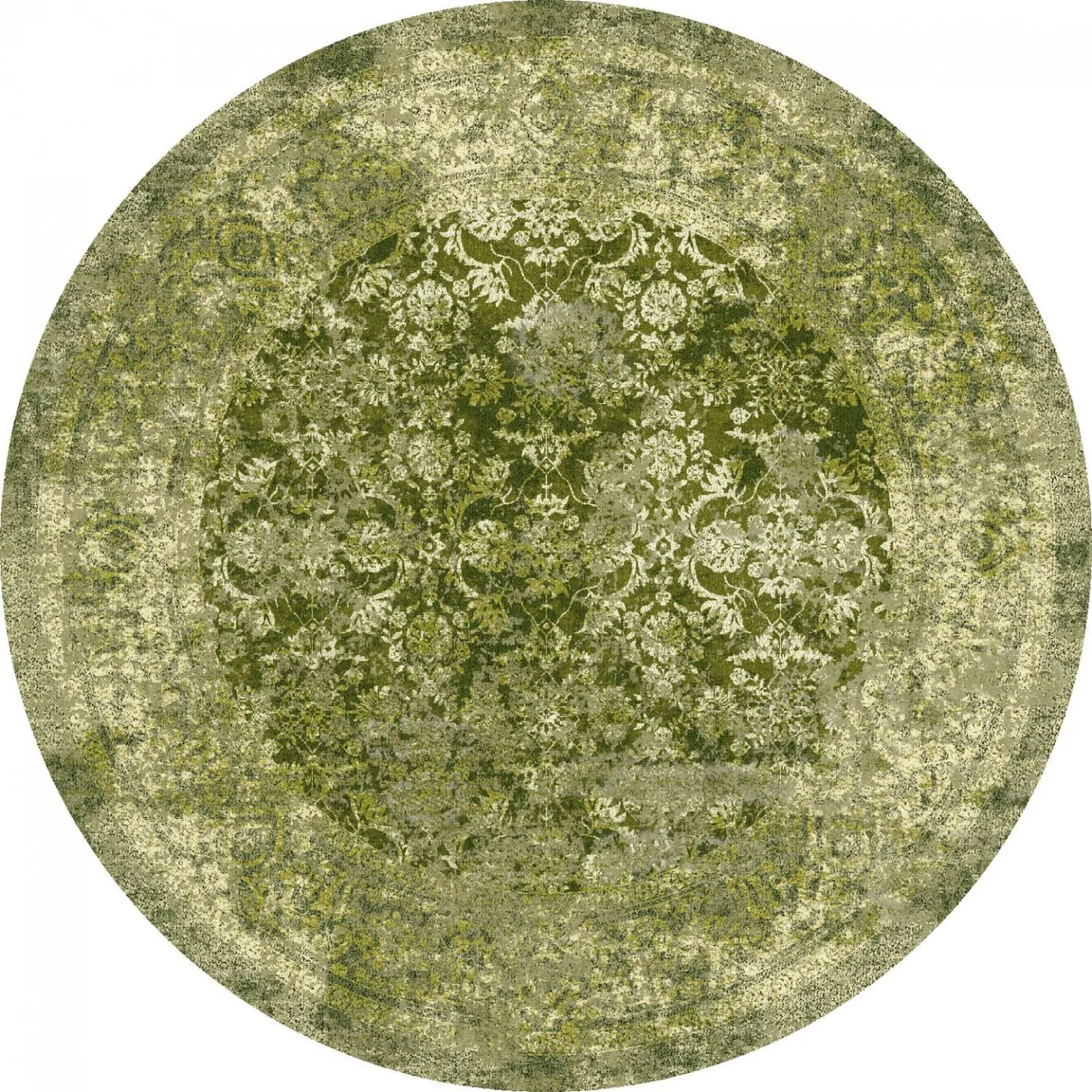 Rundt teppe - Denizli (grønn) (Størrelse: Ø 240 cm)