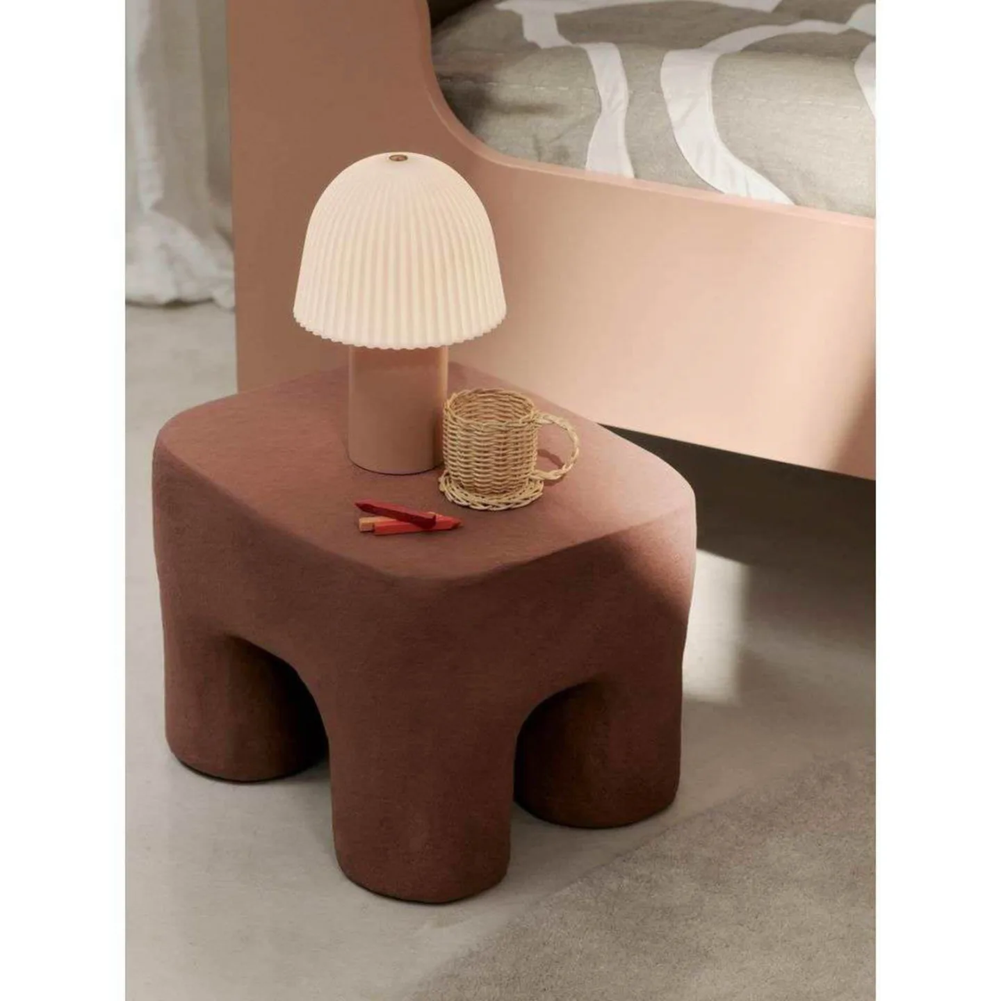 Frill Portable Bordlampe Rose/White - Ferm Living - Stue - Metal