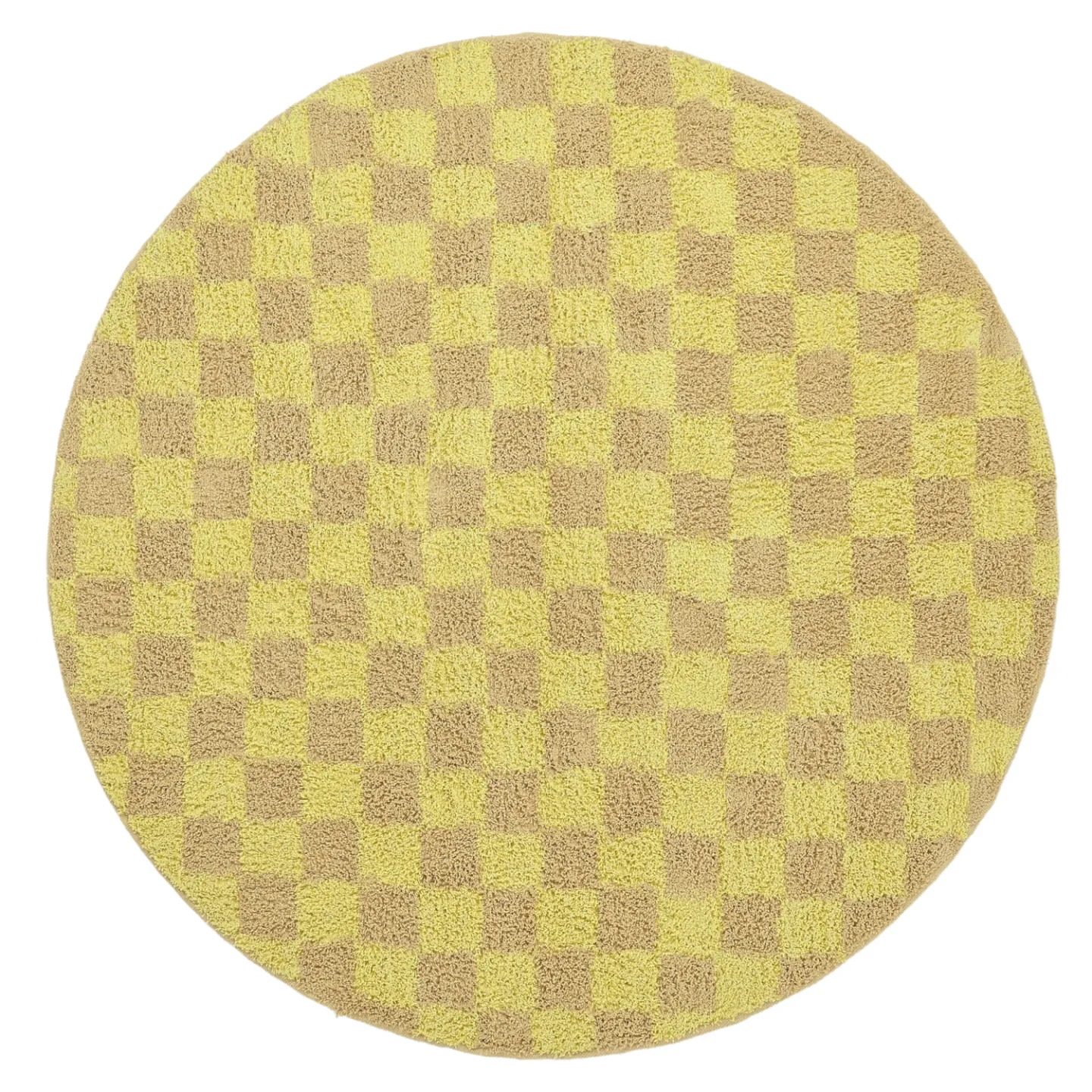 Runde tepper - Elsey Natural Cotton Shaggy (gul/beige) (Størrelse: Ø 200 cm)