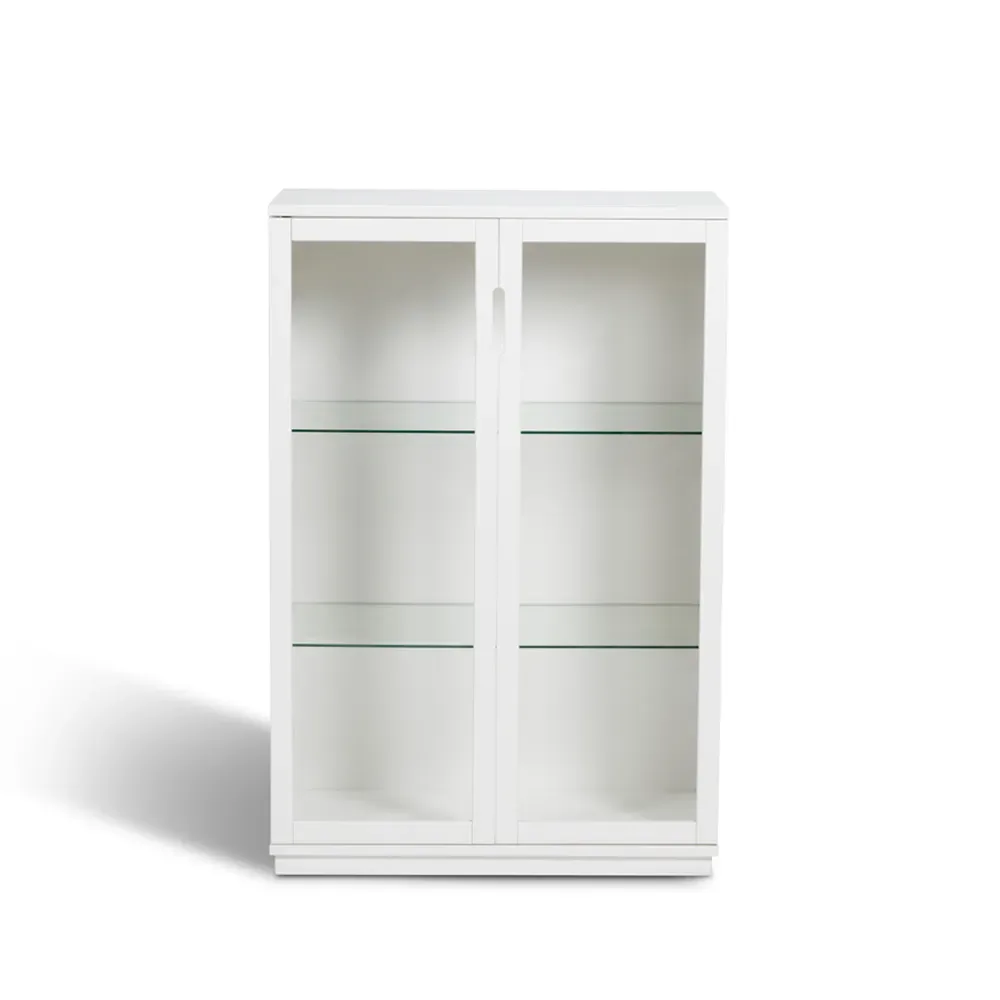 Mavis Aoko Vitrinenschrank 120 cm Weißlack