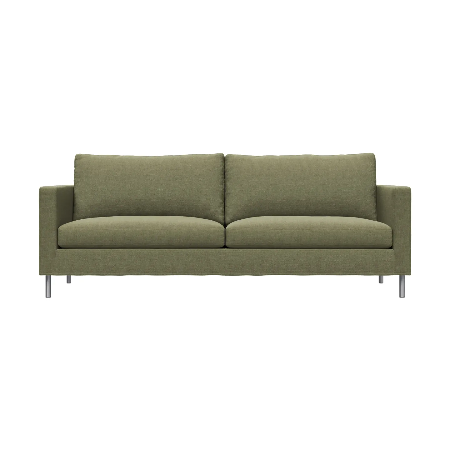 Fogia Alex High 2,5-sits soffa Tyg Hiro Lightgreen-aluminiumben