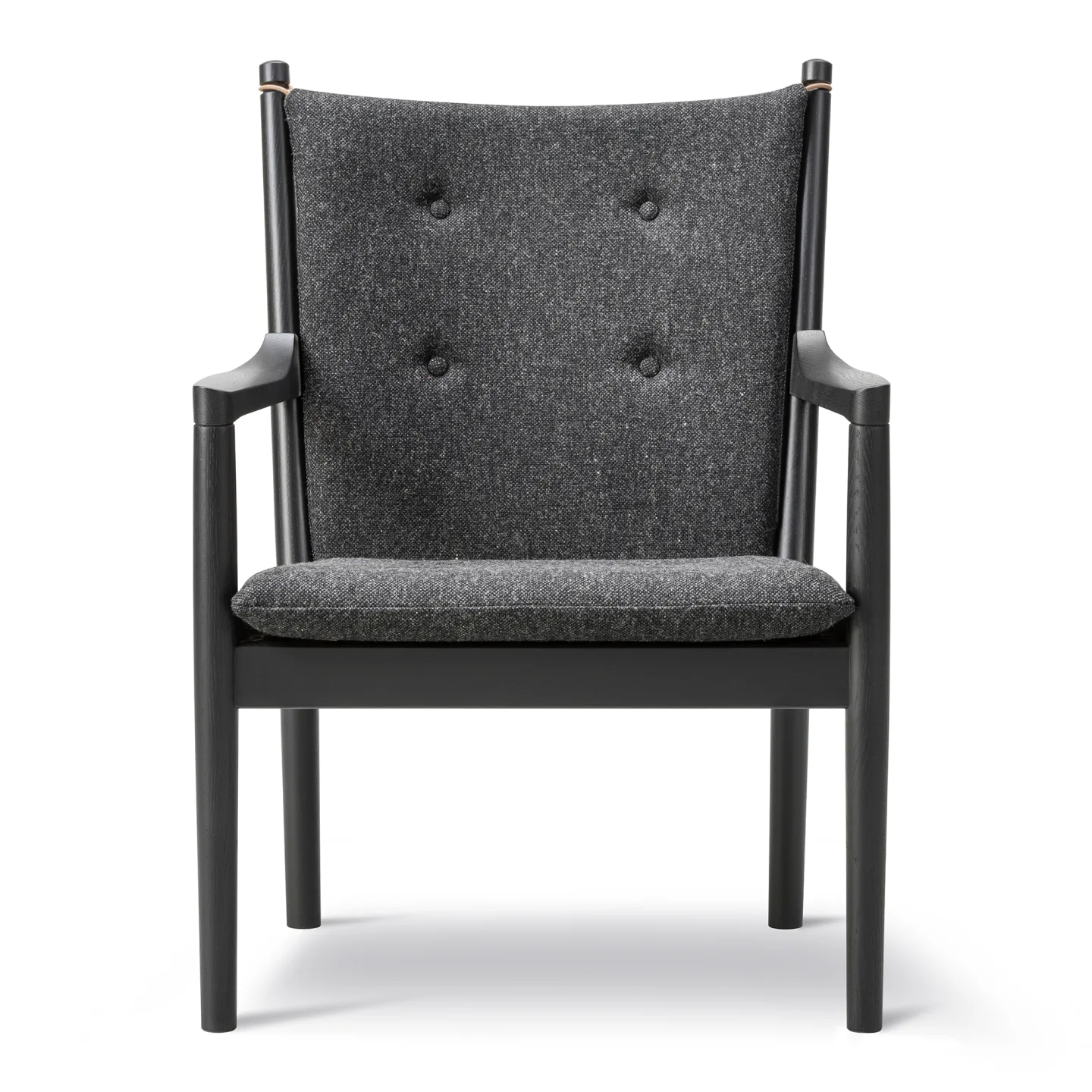 Fredericia Furniture - Wegner 1788 Lounge Chair Ek Svartlackerad / Hallingdal 180 - Fåtöljer - Hans J. Wegner - Svart - Trä/Textilmaterial