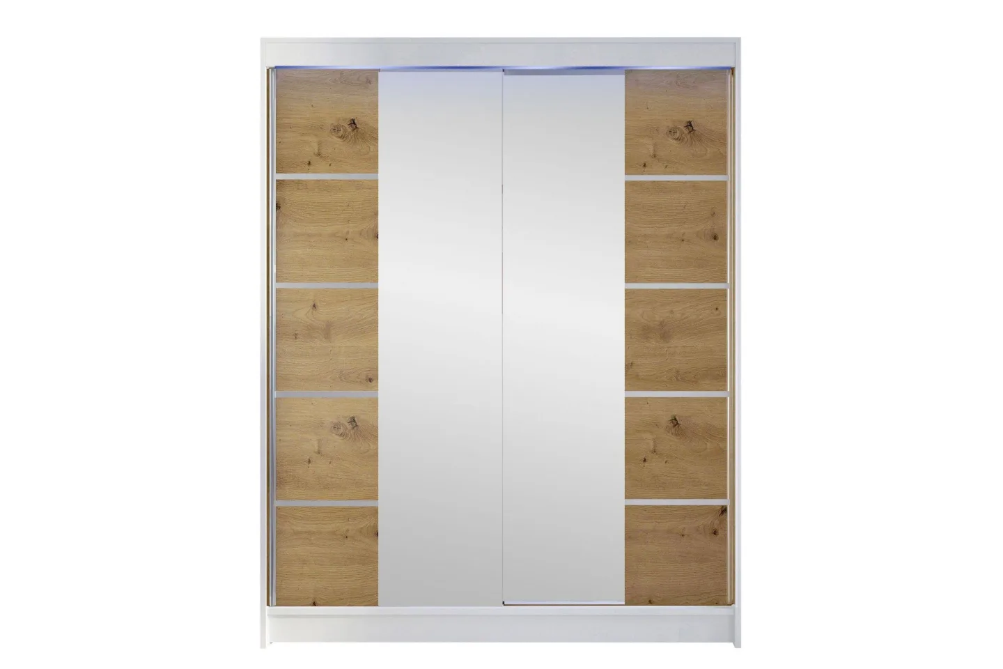 Pickering Garderob m. Spegel 150x200 cm - Vit/Brun