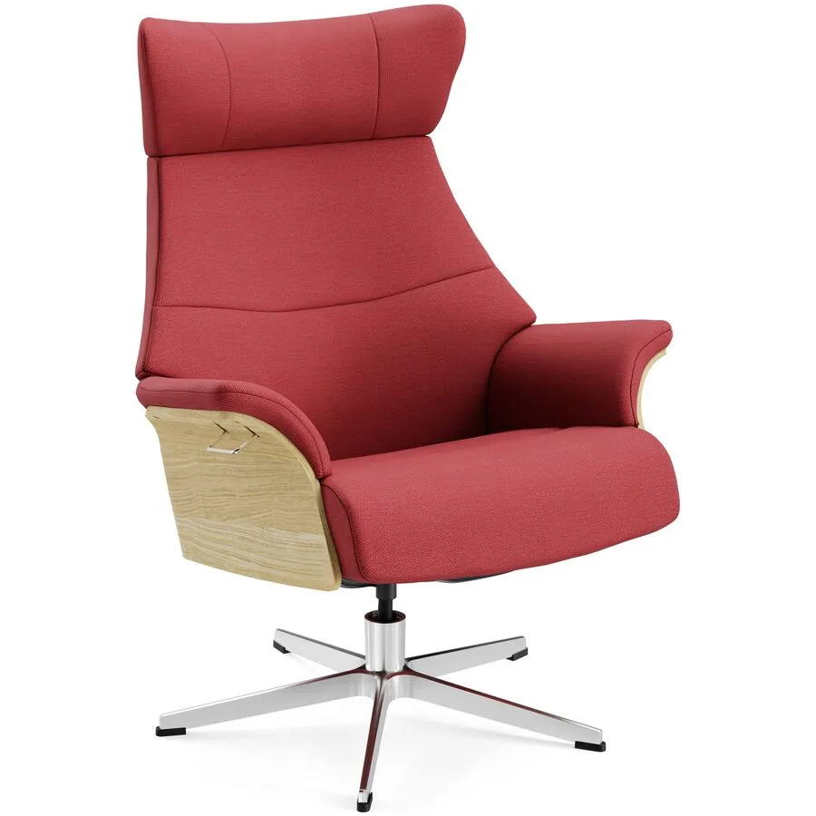 Conform Sessel Airness Rot/Beige/Silber Stoff/Holz/Aluminium 81 cm 163 cm - Farbe: 27 strawberry - Material: Stoff, Eiche, Aluminium - Möbel
