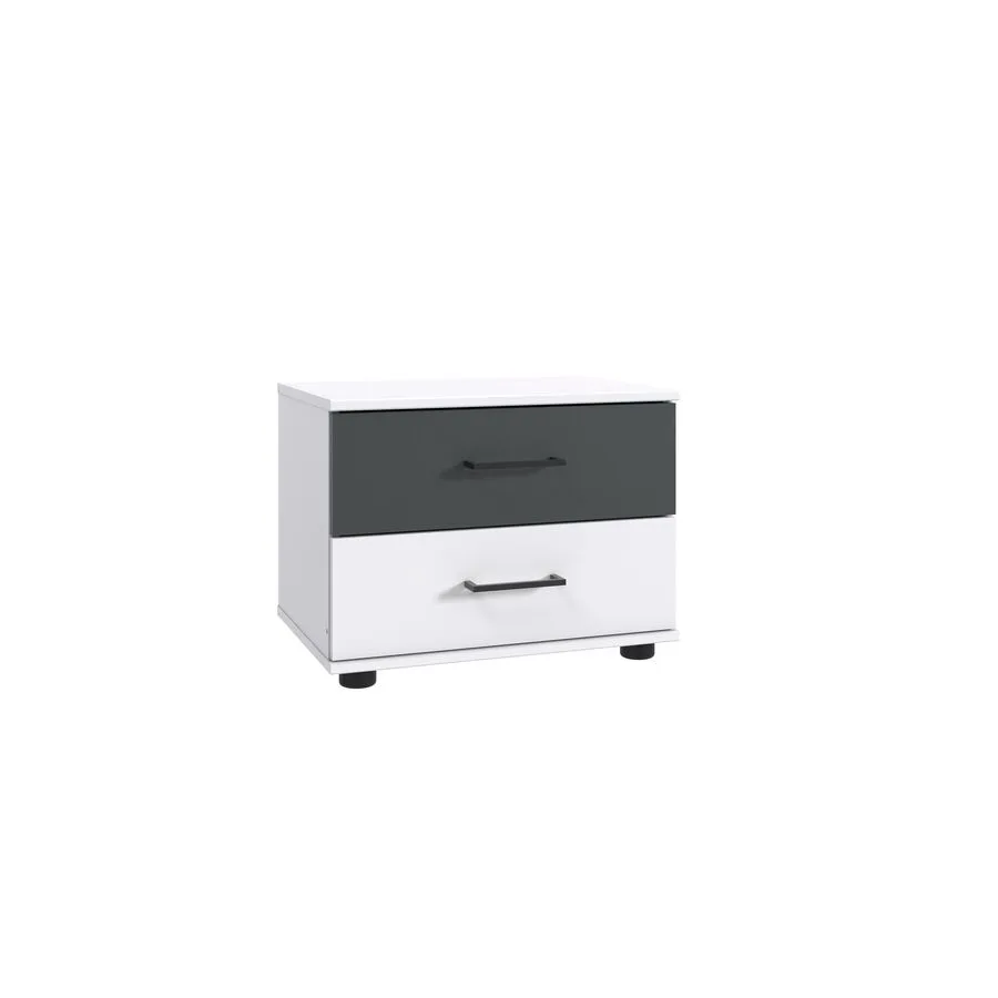 Nachttisch Tiby Weiss/graphit Holzwerkstoff B 52 H 40 cm