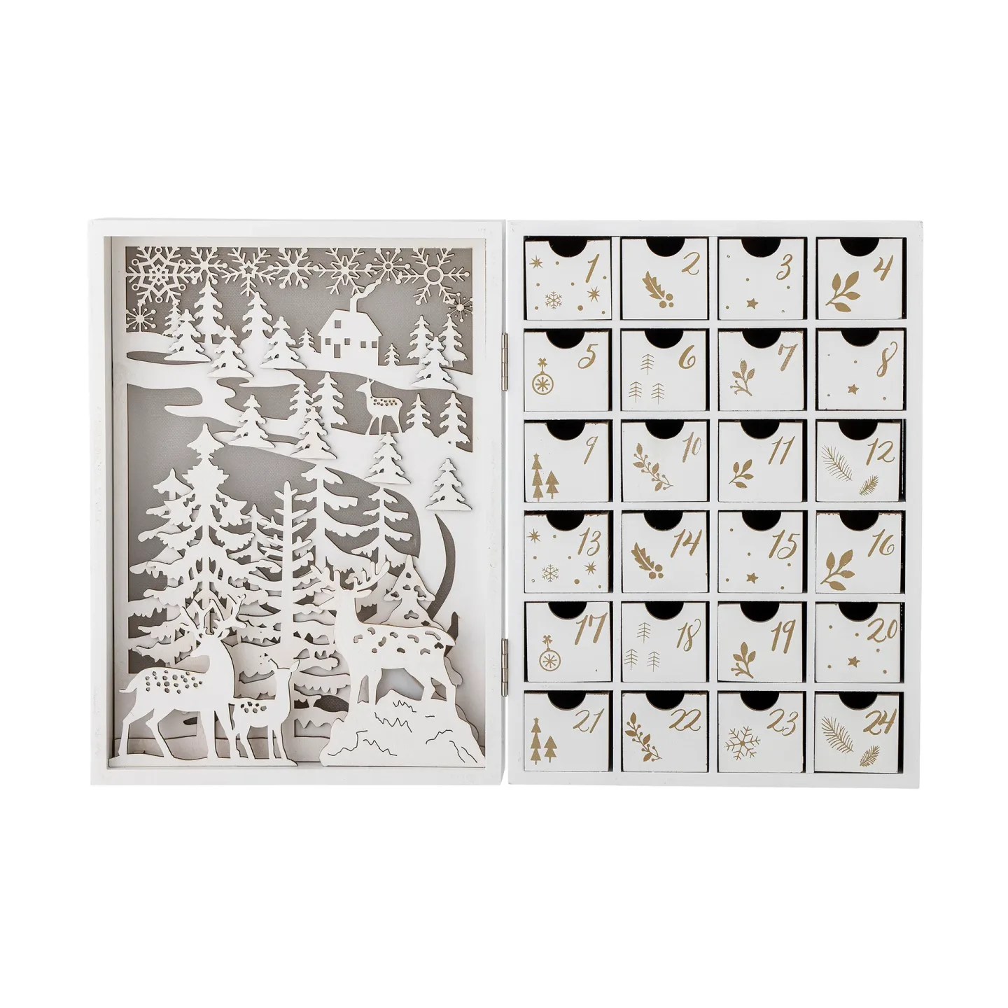Bloomingville Elimar julkalender med belysning Vit