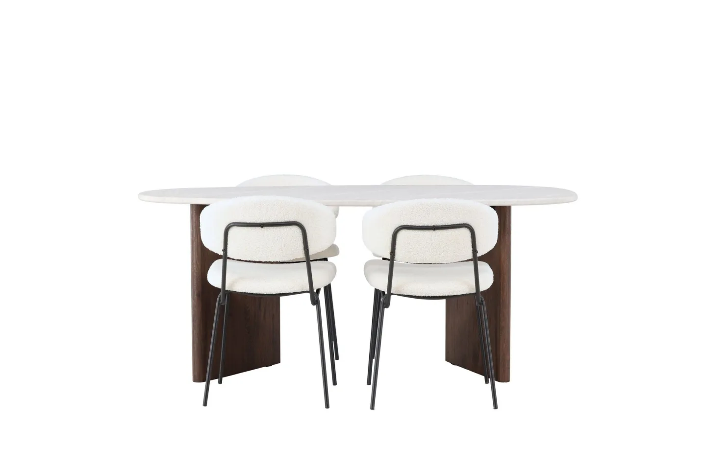 Grönvik Matgrupp 180 cm Oval med 4 Chico Stolar - Mocca