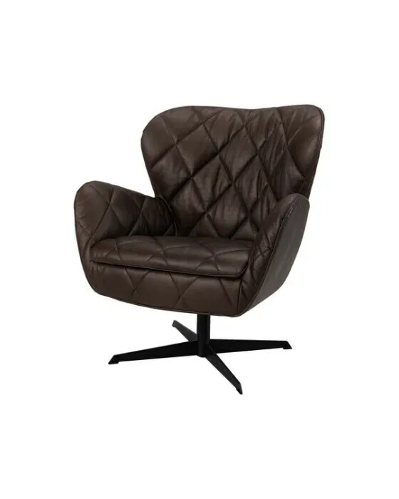 Jade Swivel Armchair Espresso Leather